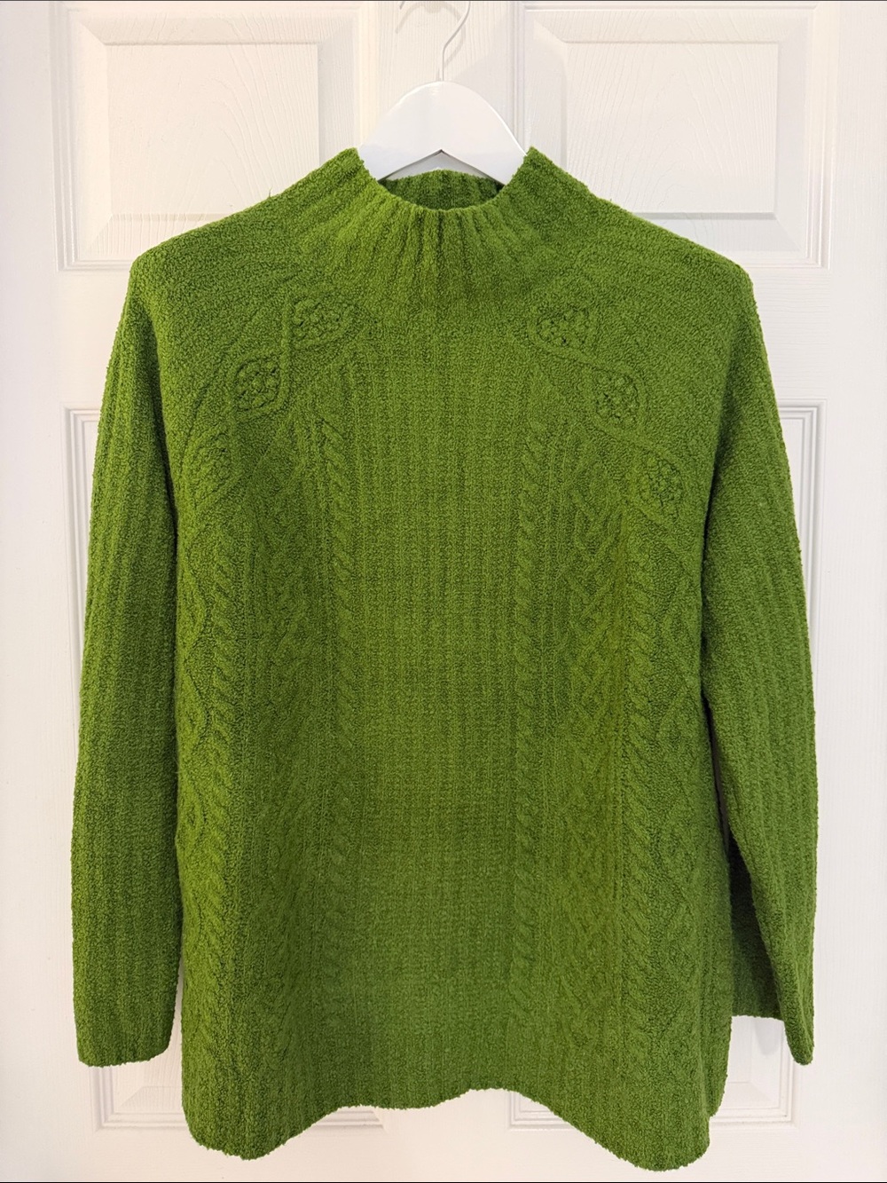 J. Jill Olive Green Cable Mock Neck Sweater